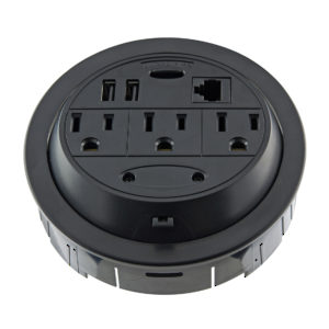 Round Power Station with 3 Outlets & 2 USB Ports